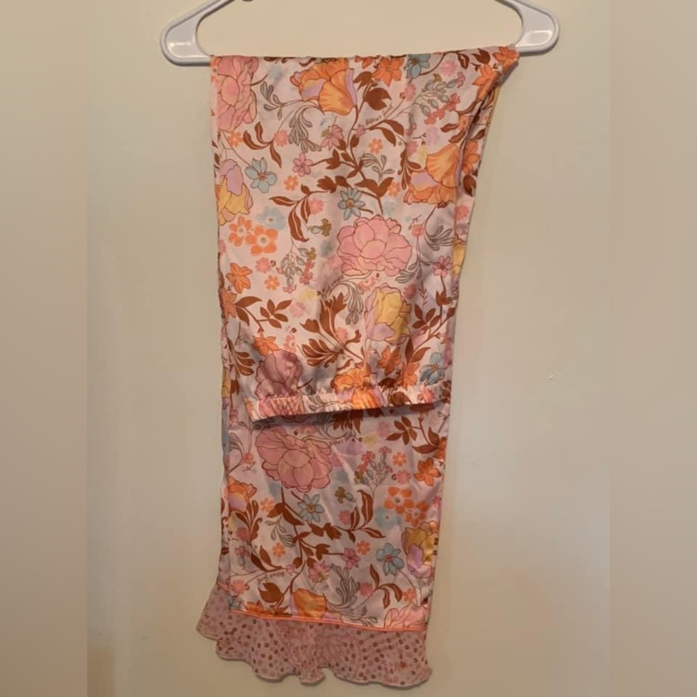 Victoria Secret Pink Floral Satin Pajama Pants